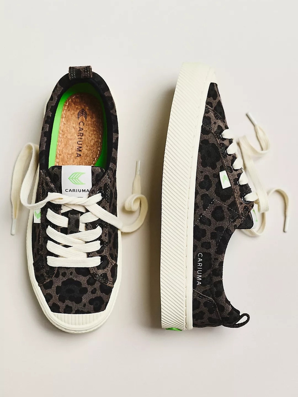 NWT- Cariuma OCA Low black Jaguar Print Suede Sneaker Women's Size 5